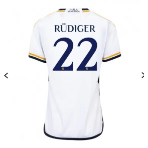 Real Madrid Antonio Rudiger #22 Hjemmebanetrøje Dame 2023-24 Kort ærmer